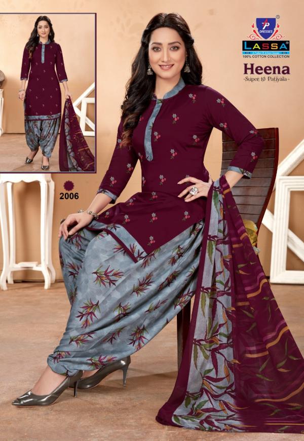 Lassa Heena Super 10 Patiyala Vol-2 Cotton Designer Dress Material